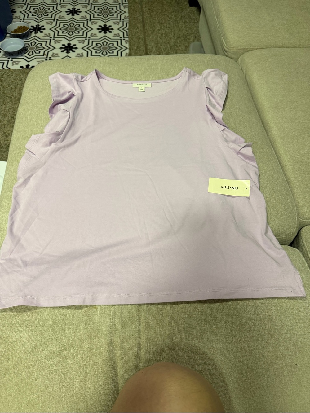 Women's Lavender Ruffle Sleeve Blouse